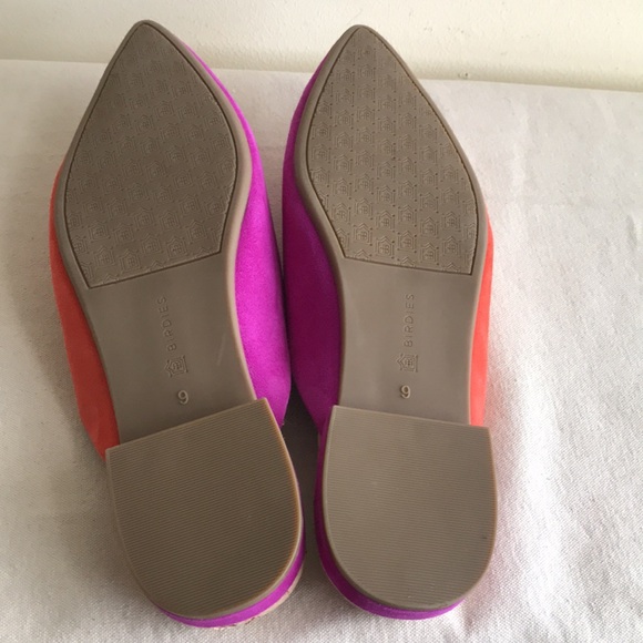 EUC Birdie’s size 9 The Swan slippers. Pink and orange Sangria flats pointed toe - Picture 10 of 13